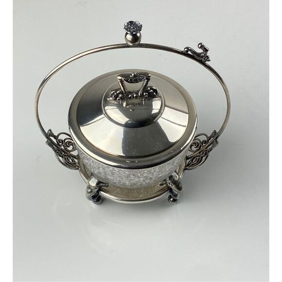 James W Tufts Pickle Castor Sweetmeat Clear Jar Silver Plate Triple Plated 2356 - Picture 3 of 10
